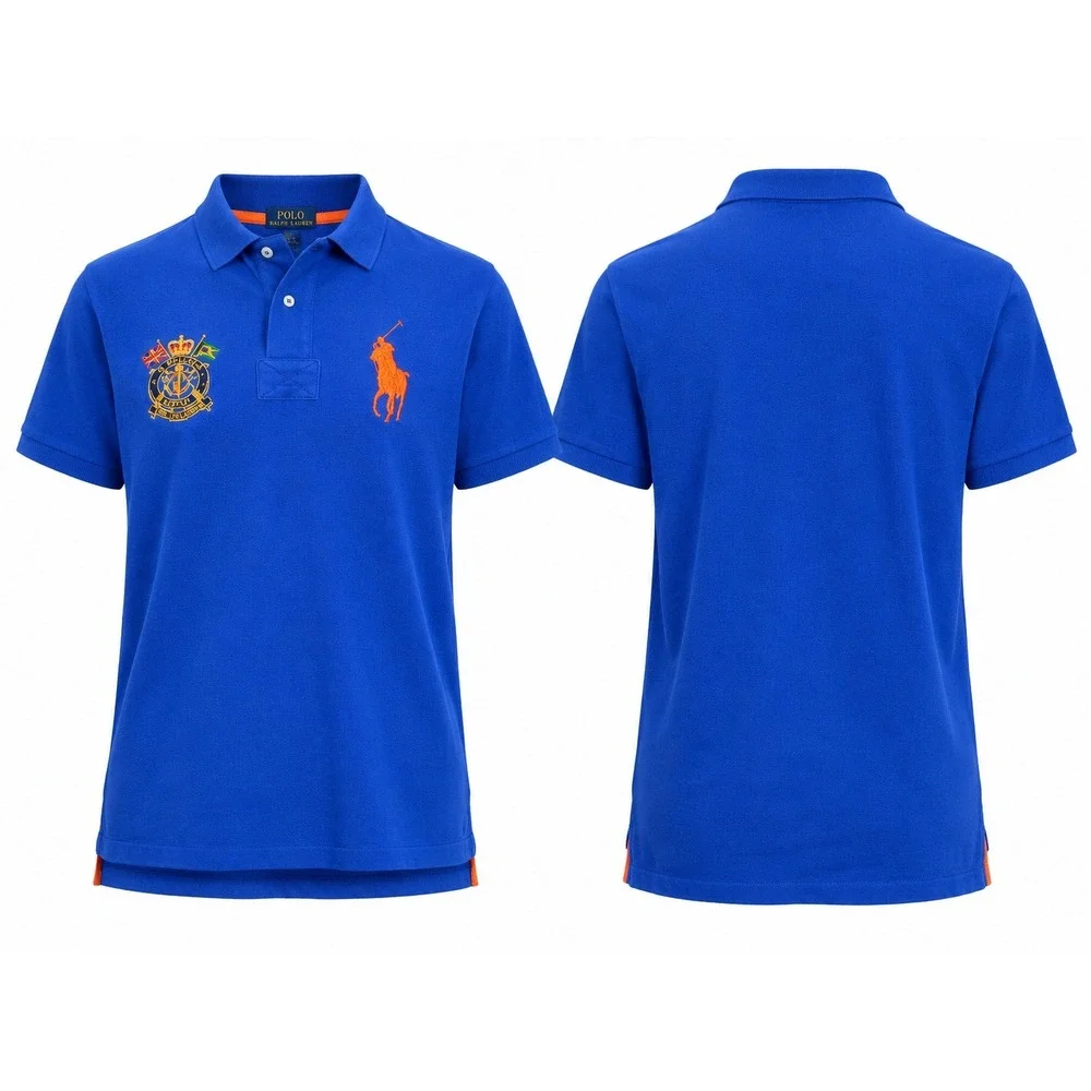 Polo Ralph Lauren Men 3XLT Blue Marine Supply Crest Big Pony Polo Shirt
